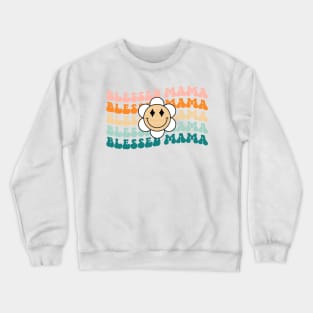 Blessed Mama Smiley Face Crewneck Sweatshirt